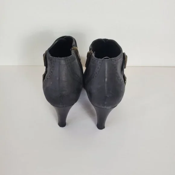 J. Crew charcoal grey leather heeled bootie - Picture 2 of 9
